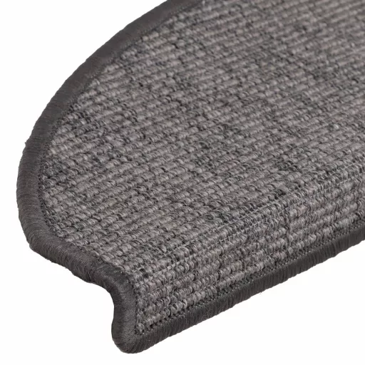 15 db bézs és szürke félkör alakú lépcsőszőnyeg 65 x 21 x 4 cm, nagy