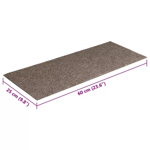 Öntapadós lépcsőszőnyegek 15 db 60 x 25 cm bézs téglalap alakú