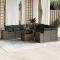 10 részes szürke polyrattan kerti ülőgarnitúra párnákkal
