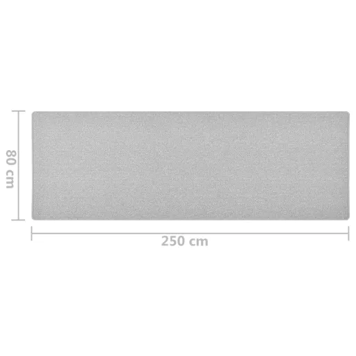 Világosszürke futószőnyeg 80 x 250 cm
