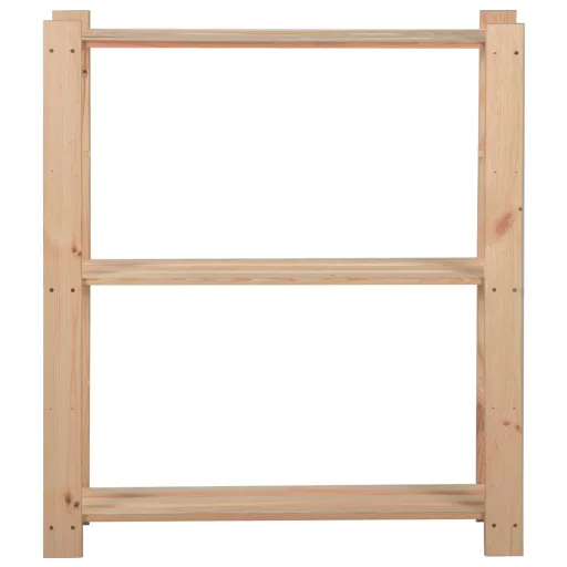 3 szintes tömör fenyőfa tárolóállvány 80 x 28,5 x 90 cm