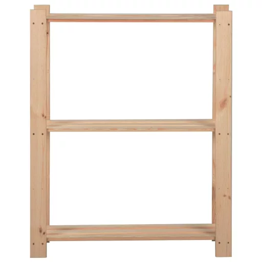 3 szintes tömör fenyőfa tárolóállvány 60 x 28,5 x 90 cm