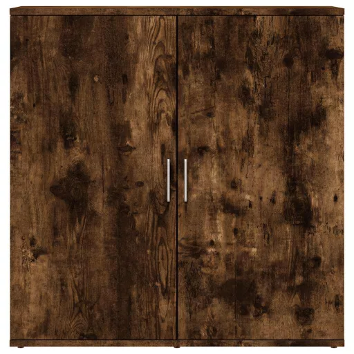 2 db füstös tölgy színű szerelt fa tálalószekrény 79x38x80 cm