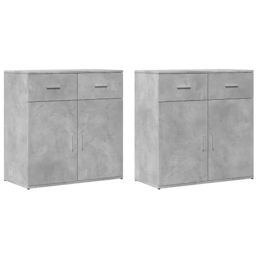 2 db betonszürke szerelt fa tálalószekrény 79 x 38 x 80 cm