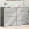 2 db betonszürke szerelt fa tálalószekrény 60 x 39 x 80 cm