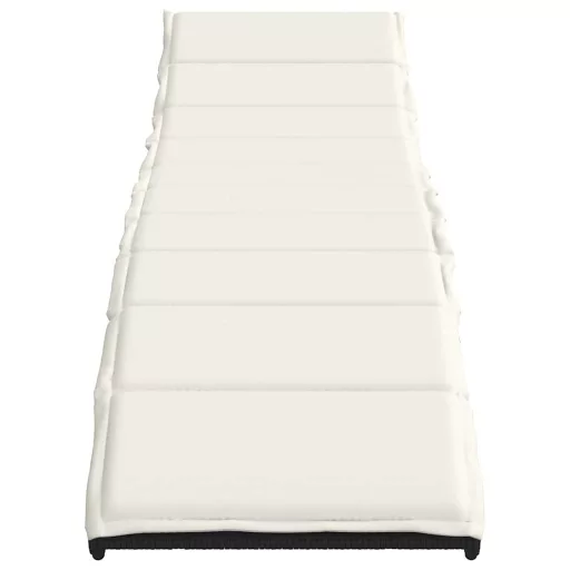 2 db fekete polyrattan napozóágy párnával