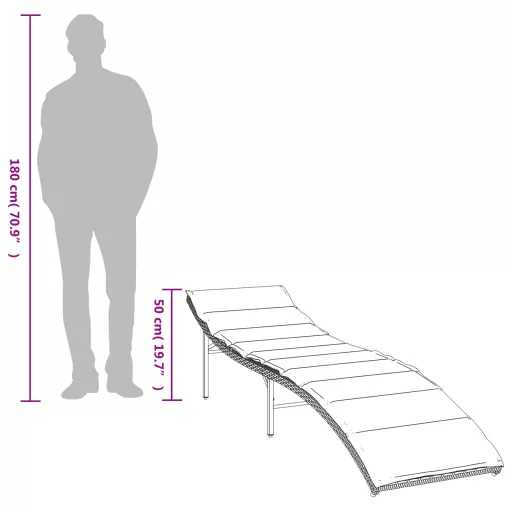 2 db barna polyrattan napozóágy párnával
