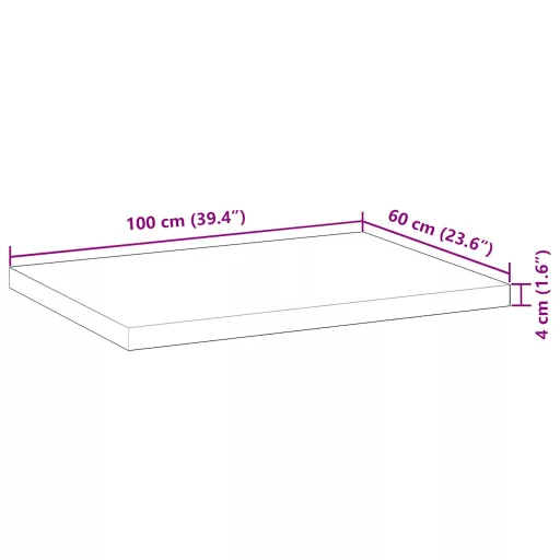 Kezeletlen tömör akácfa íróasztallap 100 x 60 x 4 cm
