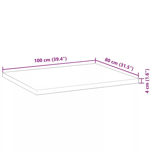 Kezeletlen tömör akácfa íróasztallap 100 x 80 x 4 cm