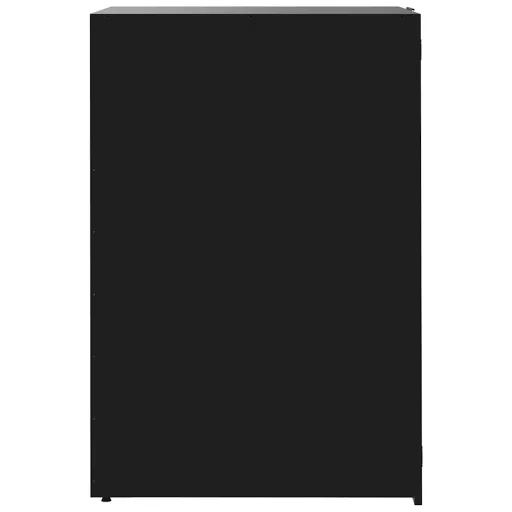 Fekete acél kerekes tároló 6 szemeteskukához 414 x 79 x 117 cm