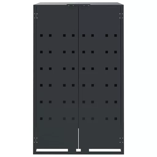 Antracit acél tároló 4 szemeteskukához 276 x 79 x 117 cm
