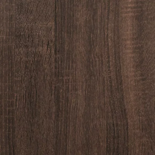 Barna tölgyszínű szerelt fa és fém ágykeret 200 x 200 cm