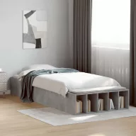 Betonszürke szerelt fa ágykeret 75 x 190 cm