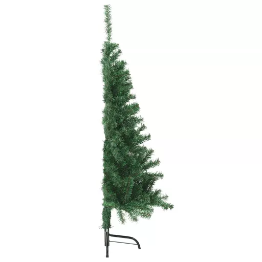 Zöld PVC fél műkarácsonyfa állvánnyal 120 cm