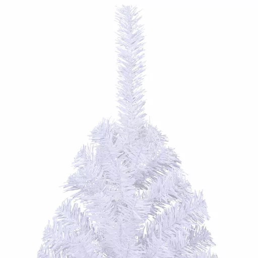 Fehér PVC fél műkarácsonyfa állvánnyal 210 cm