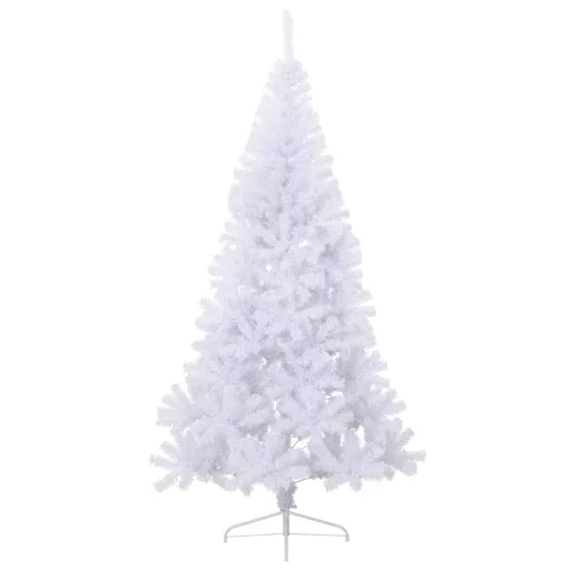 Fehér PVC fél műkarácsonyfa állvánnyal 240 cm