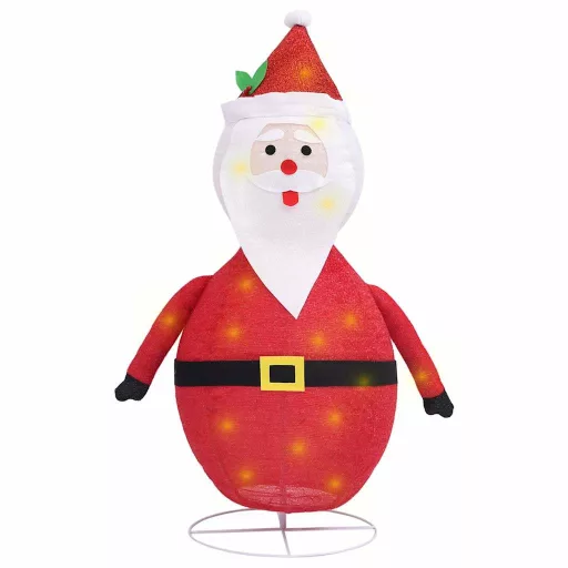 Dekoratív luxus szövet karácsonyi LED-es Mikulás figura 60 cm