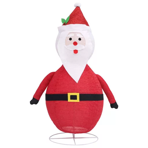 Dekoratív luxus szövet karácsonyi LED-es Mikulás figura 120 cm