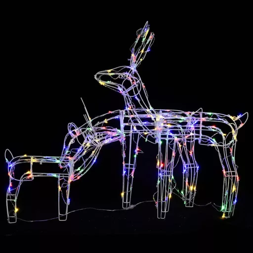 3 részes karácsonyi rénszarvas díszvilágítás 229 LED-del
