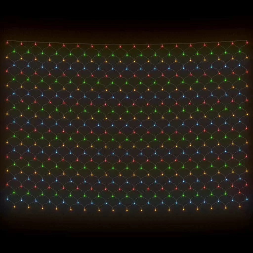 Színes kültéri hálós karácsonyi világítás 544 LED-del 4 x 4 m