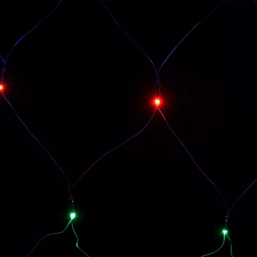 Színes kültéri hálós karácsonyi világítás 544 LED-del 4 x 4 m