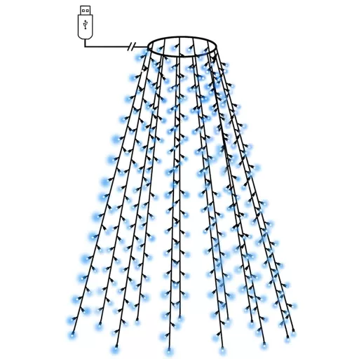 150 LED-es kék karácsonyi fényháló 150 cm