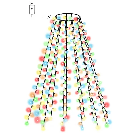 150 LED-es színes karácsonyi fényháló 150 cm