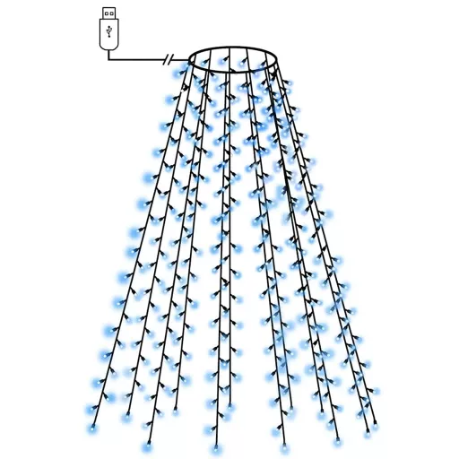 210 LED-es kék karácsonyi fényháló 210 cm