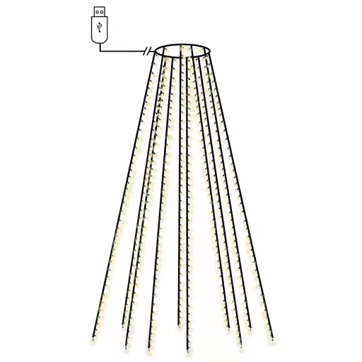 Karácsonyfa-fényfüzér 400 hideg fehér LED-del 400 cm