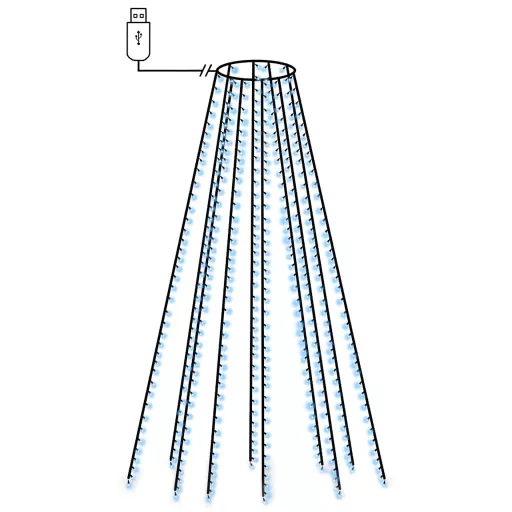 Karácsonyfa-fényháló 400 kék LED-del 400 cm