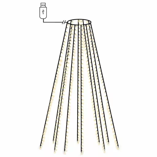 500 LED-es hideg fehér bel- és kültéri fényfüzér 500 cm