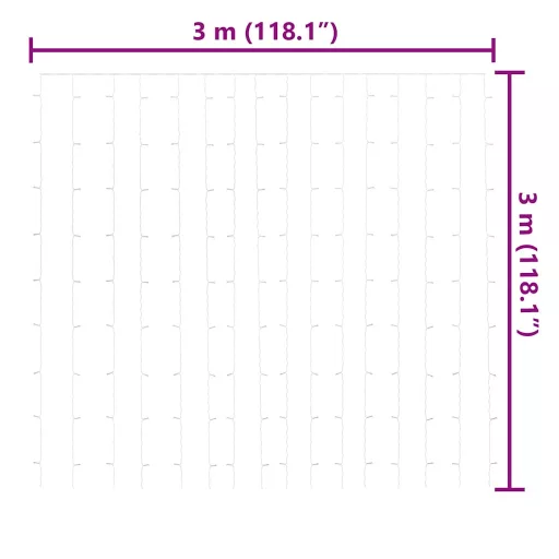 8 funkciós meleg fehér LED-es fényfüggöny 300 LED 3 x 3 m