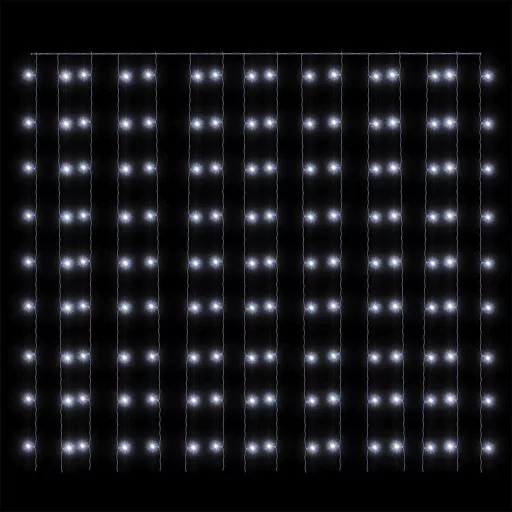 8 funkciós hideg fehér fényfüggöny 300 LED-del 3 x 3 m