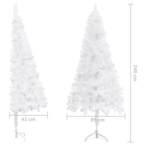 Fehér PVC sarok műkarácsonyfa 240 cm
