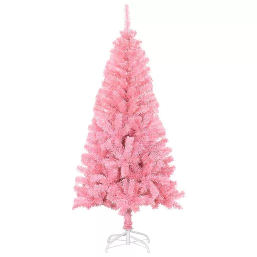 Rózsaszín PVC műkarácsonyfa állvánnyal 120 cm
