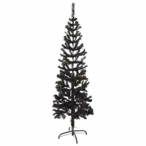 Fekete vékony karácsonyfa 150 cm