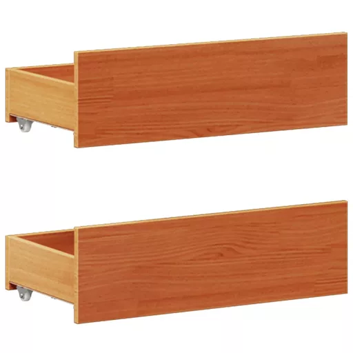 Barna tömör fenyőfa ágy matrac nélkül fejtámlával 200 x 200 cm