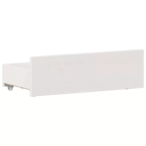 Fehér tömör fenyőfa fejtámlás ágykeret matrac nélkül 120x200 cm