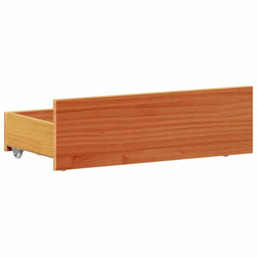 Barna tömör fenyőfa fejtámlás ágykeret matrac nélkül 90x190 cm