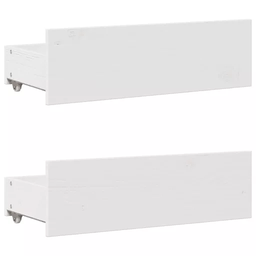 Fehér tömör fenyőfa fiókos ágykeret matrac nélkül 90 x 200 cm