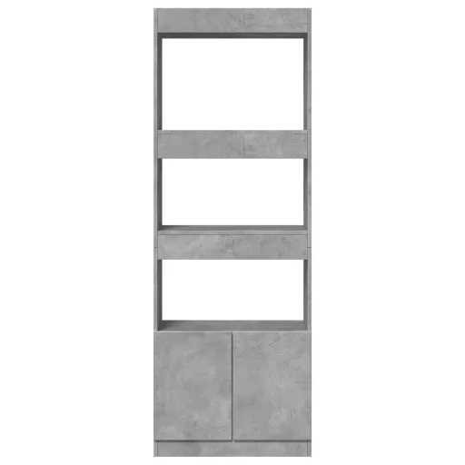 Betonszürke szerelt fa magasszekrény 63 x 33 x 180 cm