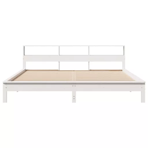 Fehér tömör fenyőfa ágy matrac nélkül 200 x 200 cm