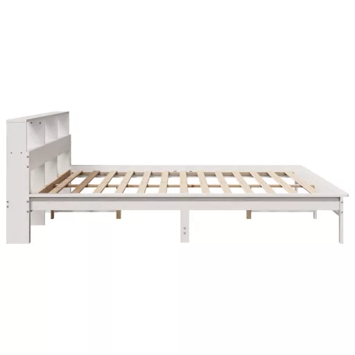Fehér tömör fenyőfa ágy matrac nélkül 200 x 200 cm