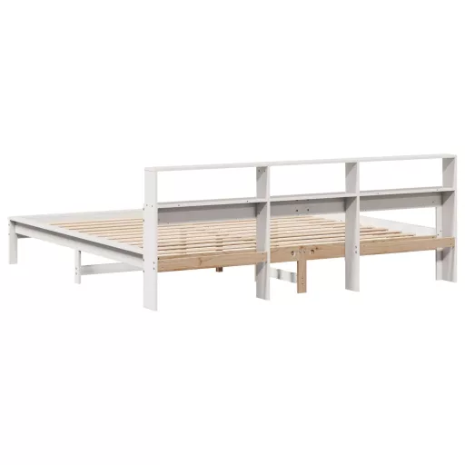 Fehér tömör fenyőfa ágy matrac nélkül 200 x 200 cm