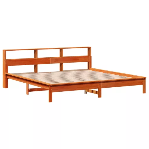 Viaszbarna tömör fenyőfa ágy matrac nélkül 200 x 200 cm