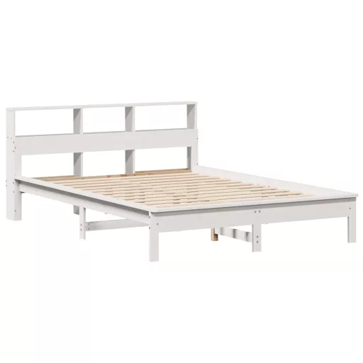 Fehér tömör fenyőfa ágy matrac nélkül 135 x 190 cm