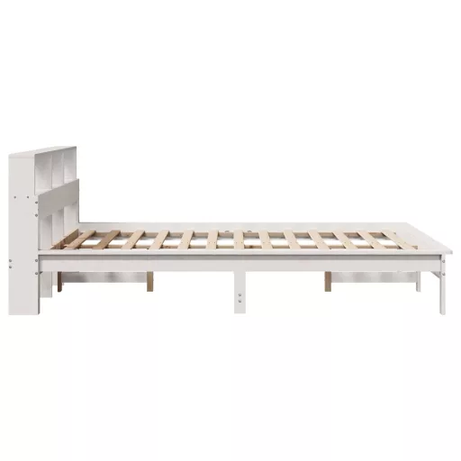 Fehér tömör fenyőfa ágy matrac nélkül 135 x 190 cm
