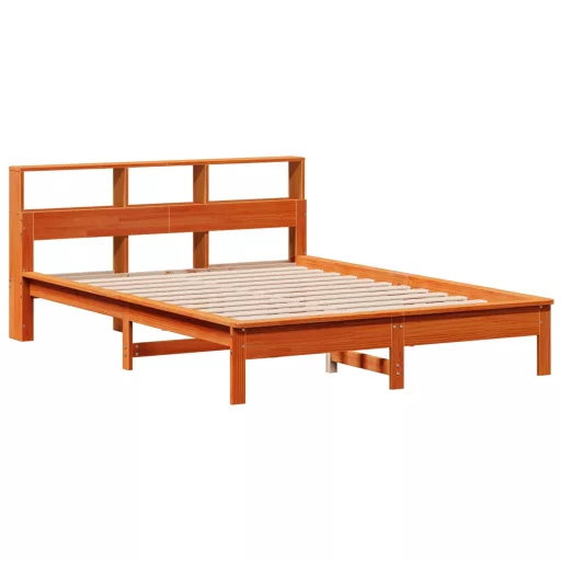 Viaszbarna tömör fenyőfa ágy matrac nélkül 135 x 190 cm