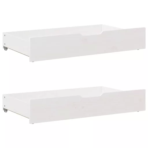 Fehér tömör fenyőfa könyvespolcos ágy matrac nélkül 90 x 190 cm