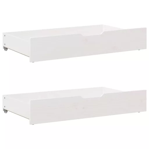 Fehér tömör fenyőfa könyvespolcos ágy matrac nélkül 75 x 190 cm